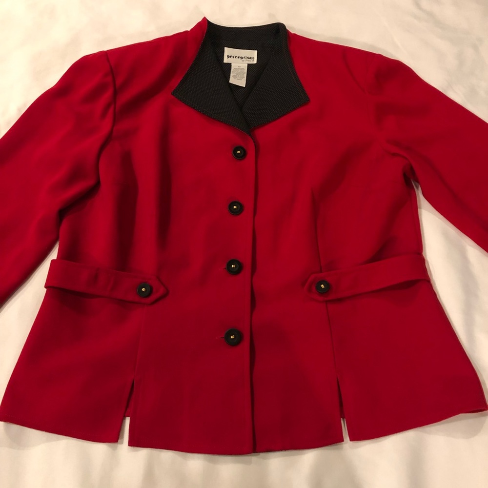Perceptions Women Blazer Jacket Red Size 12